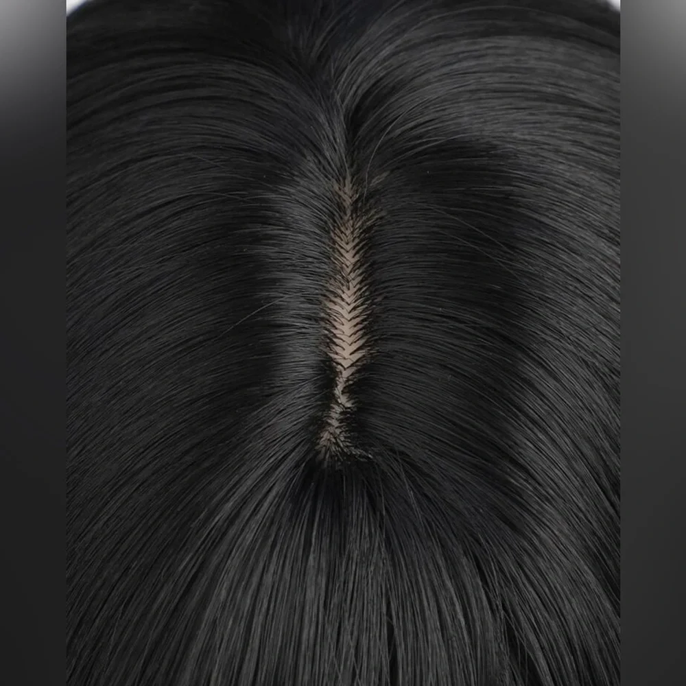 33 Inch Long Black Wig With Bangs Thick beautiful Hair